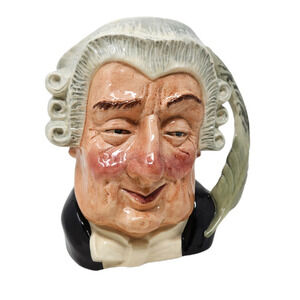 Royal Doulton Lawyer Face Mug Ceramic Legal British England Toby Jug Law Court